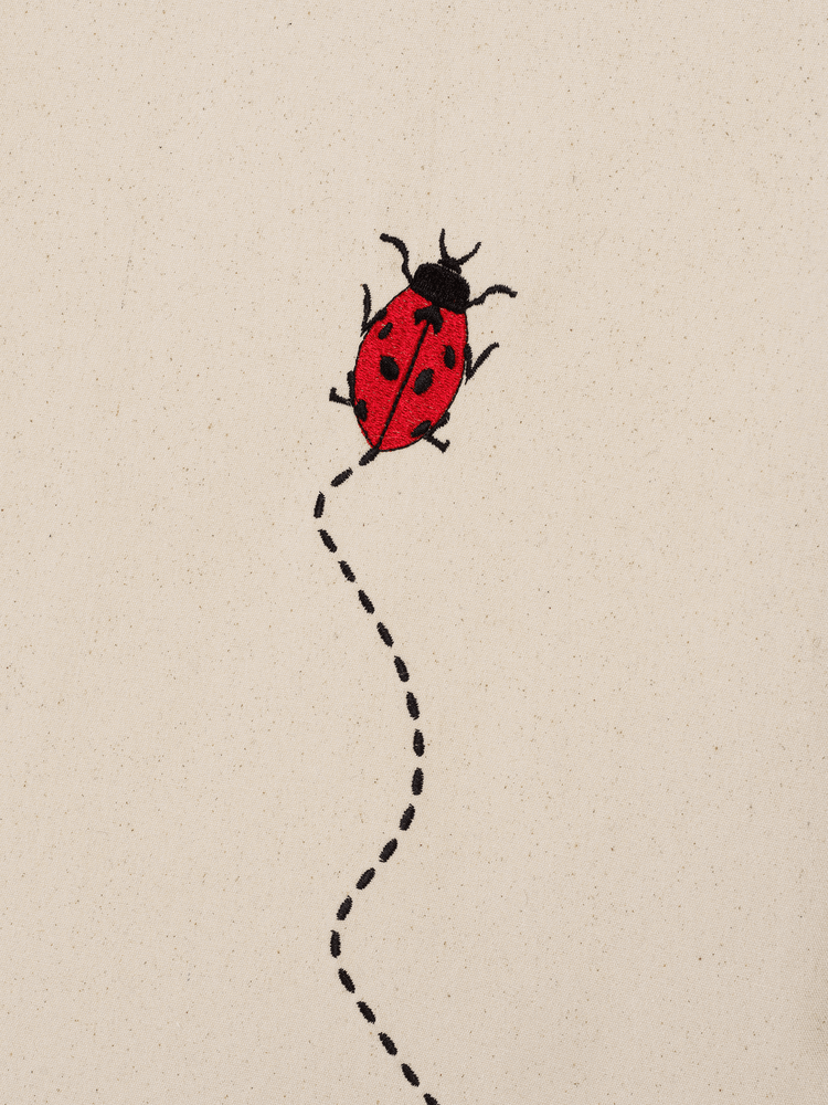 Cort Ladybird Embroidery Ferm Living - Natural
