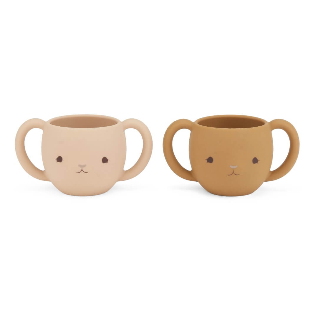 Set 2 cani din silicon Cutie Konges Slojd - Rose Sand/Caramel