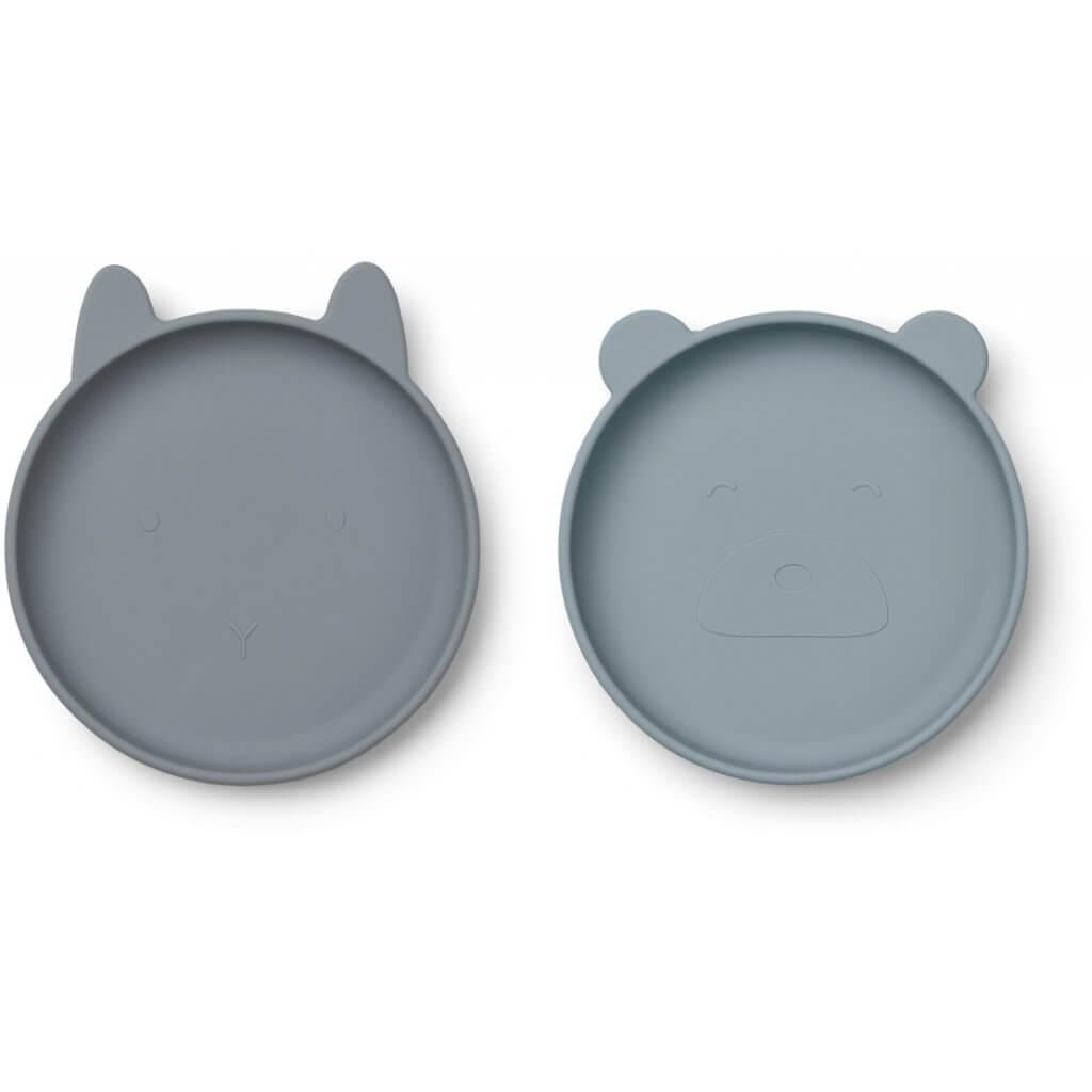 Set 2 farfurii din silicon Olivia Liewood - Blue Mix