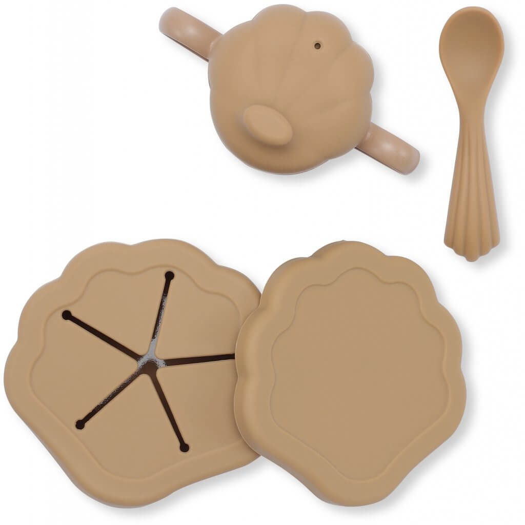 Set de masa din silicon Clam Konges Slojd - Terracotta