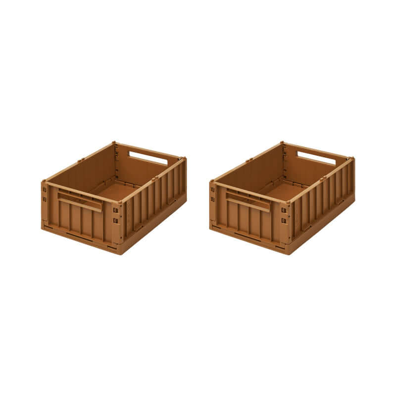 Set 2 cutii medii de depozitare Weston Liewood - Golden Caramel