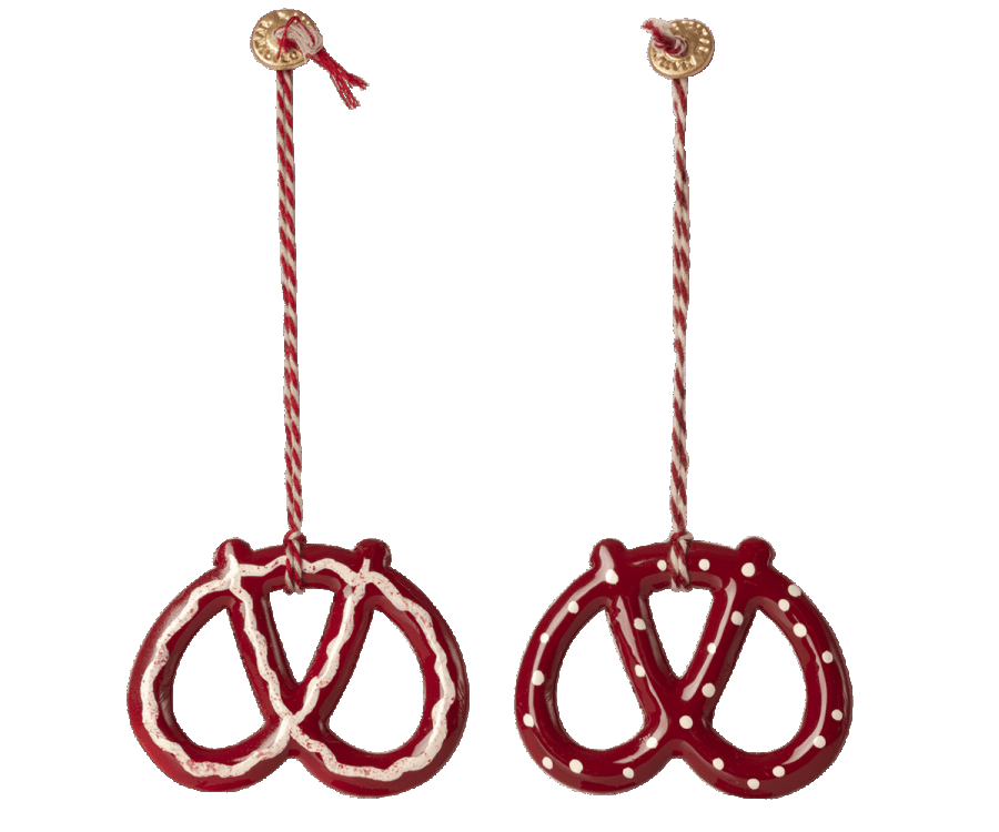 Set 2 ornamente metalice pentru brad Maileg - Pretzel