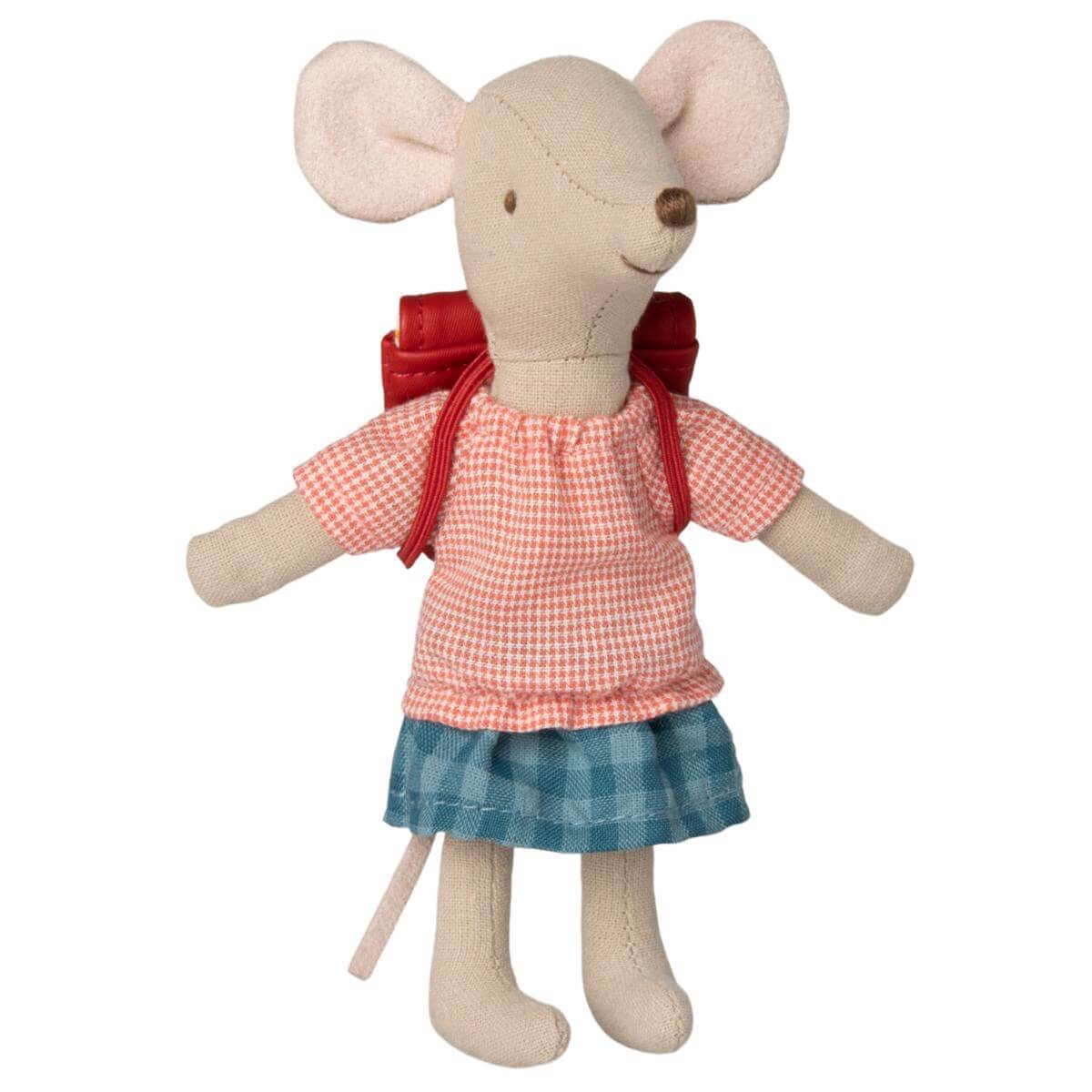 Jucarie textila Tricycle Mouse Big Sister Maileg - Red