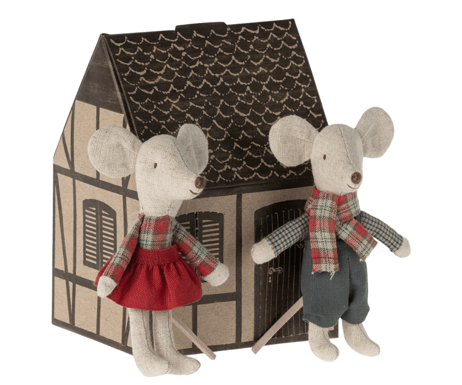 Jucarie textila Winter Mice Twins Maileg - Little Brother and Sister