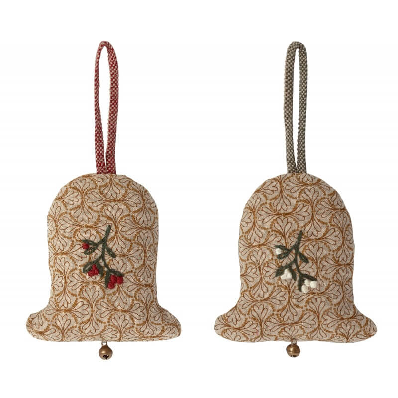 Set 2 ornamente textile pentru brad Maileg - Bell