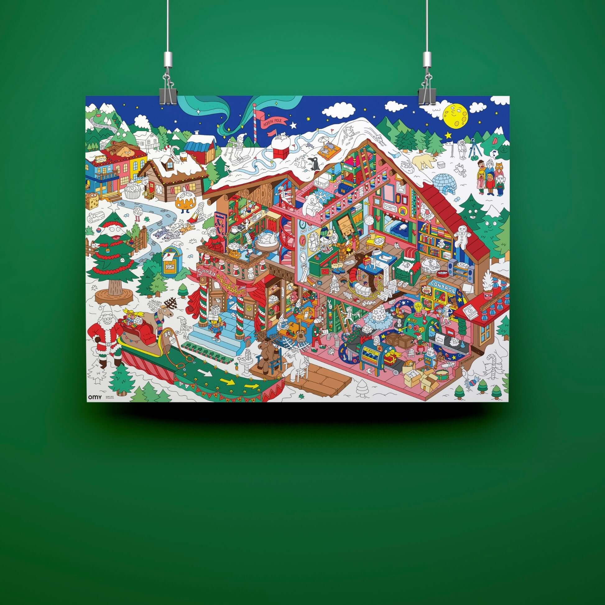 Poster cu stickere OMY – Santa's Workshop