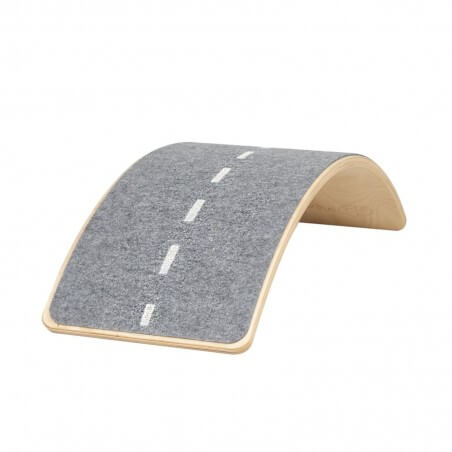 Placa de echilibru din lemn cu fetru presat gri Meow Baby - Highway