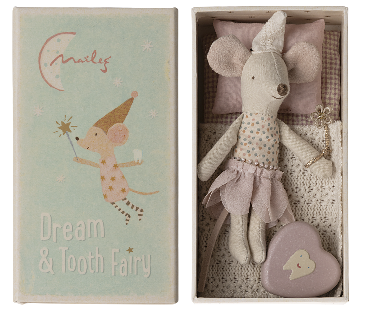 Jucarie textila Tooth Fairy Mouse in Matchbox Maileg – Little Sister2