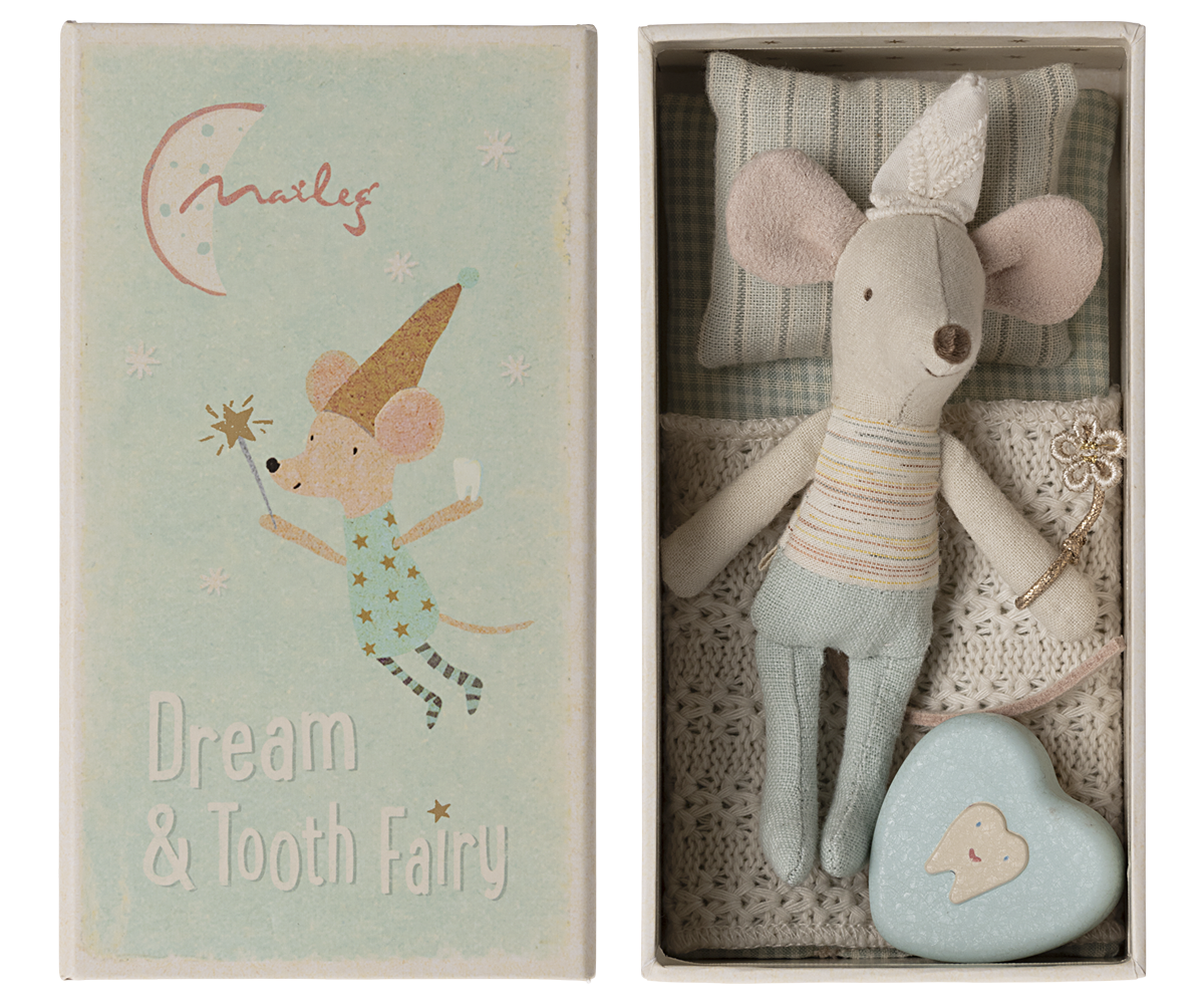 Jucarie textila Tooth Fairy Mouse in Matchbox Maileg – Little Brother