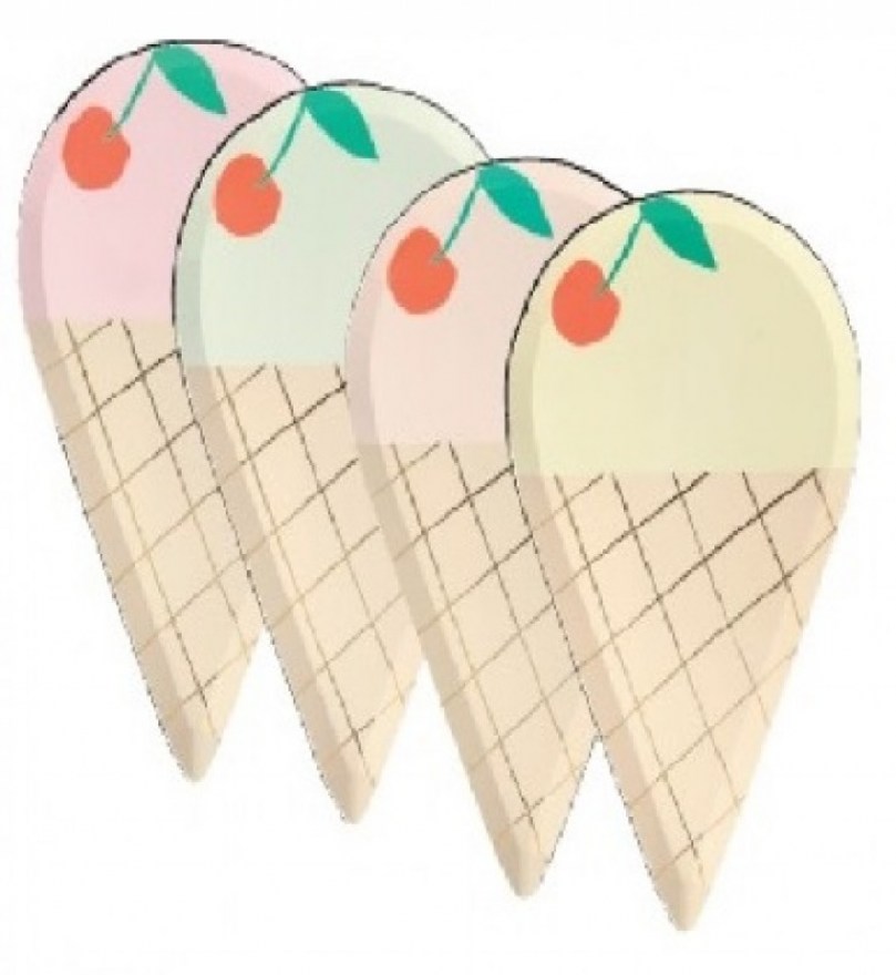 Set 8 farfurii de unica folosinta Ice Cream Meri Meri