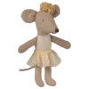 Jucarie textila Ballerina Mouse Little Sister Maileg – Off White