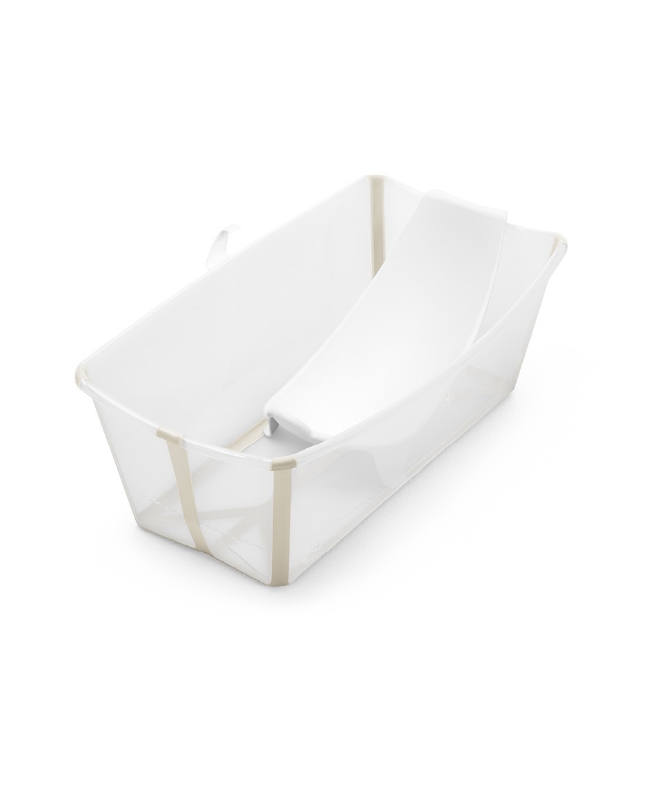 Cadita pliabila pentru bebelusi 0-4 ani + suport nou-nascuti Stokke® Flexi Bath® – Sandy Beige