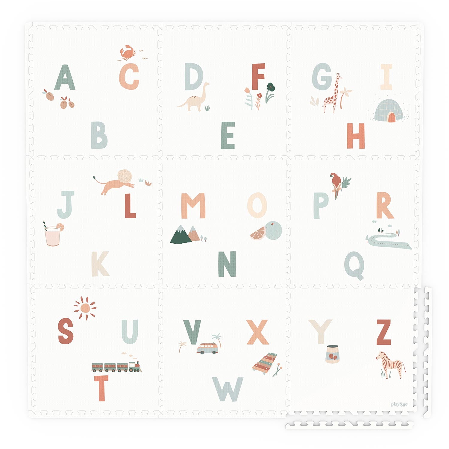 Covor tip puzzle EEVAA Play&Go - Alphabet/Terrazzo