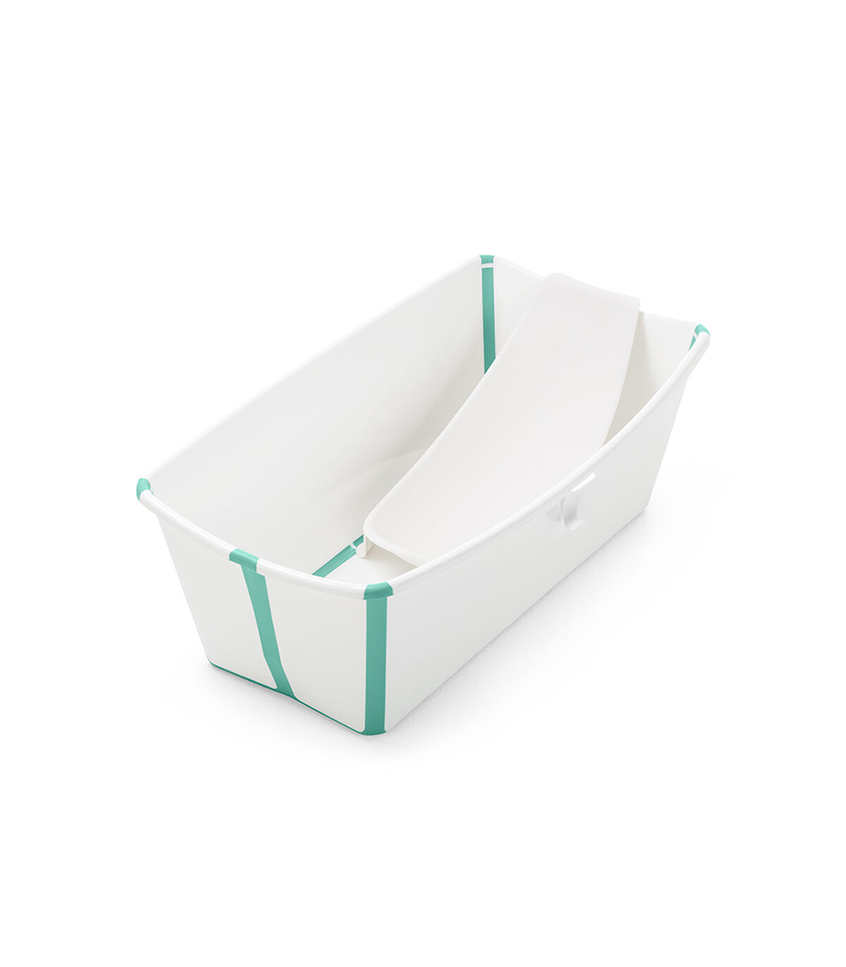 Cadita pliabila pentru bebelusi 0-4 ani + suport nou-nascuti Stokke® Flexi Bath® – White Aqua