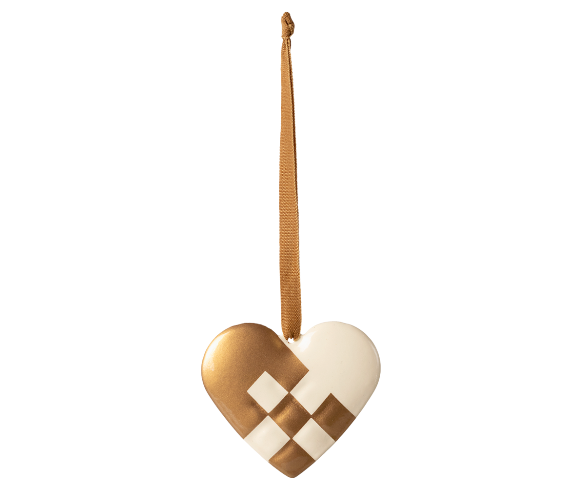 Ornament metalic pentru brad Small Heart Maileg – Gold