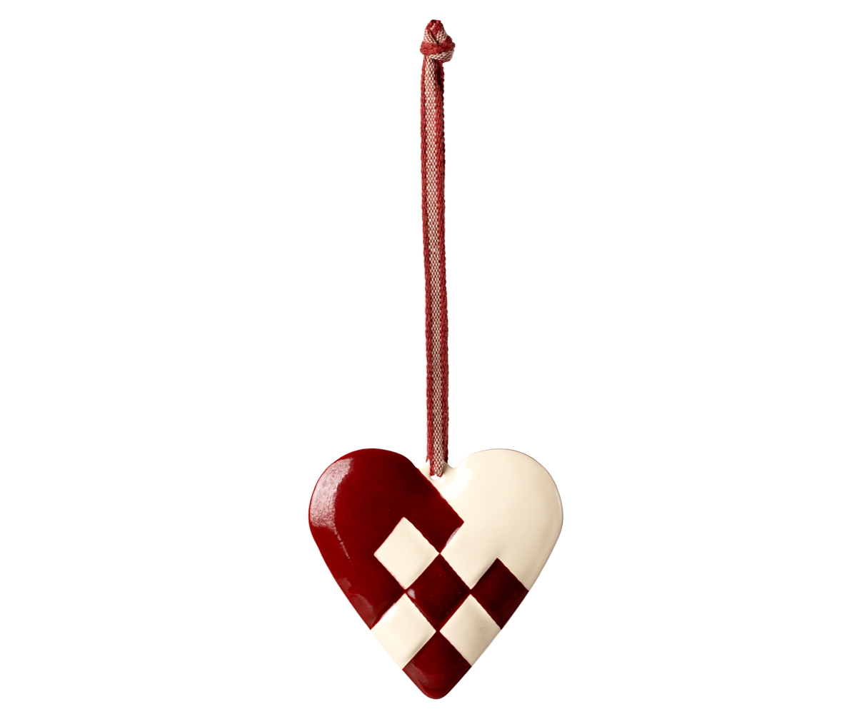 Ornament metalic pentru brad Large Heart Maileg – Red