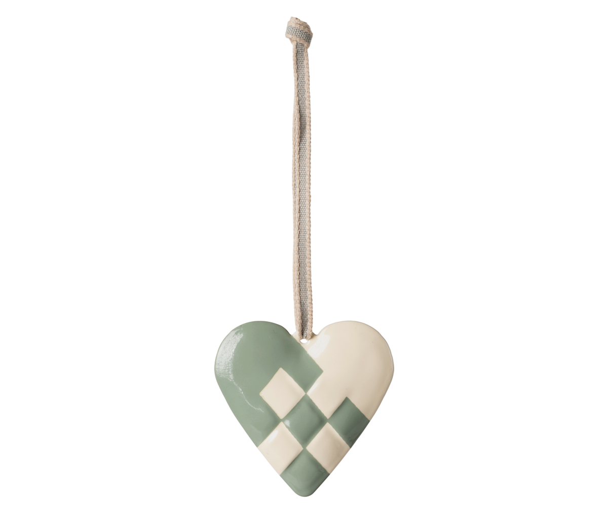 Ornament metalic pentru brad Large Heart Maileg – Mint