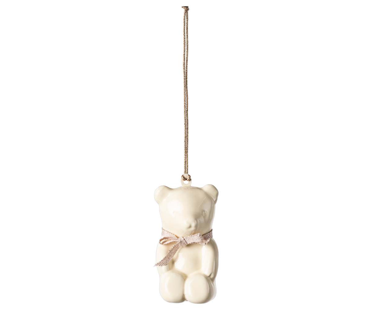 Ornament metalic pentru brad Teddy Bear Maileg – Off White/Rose