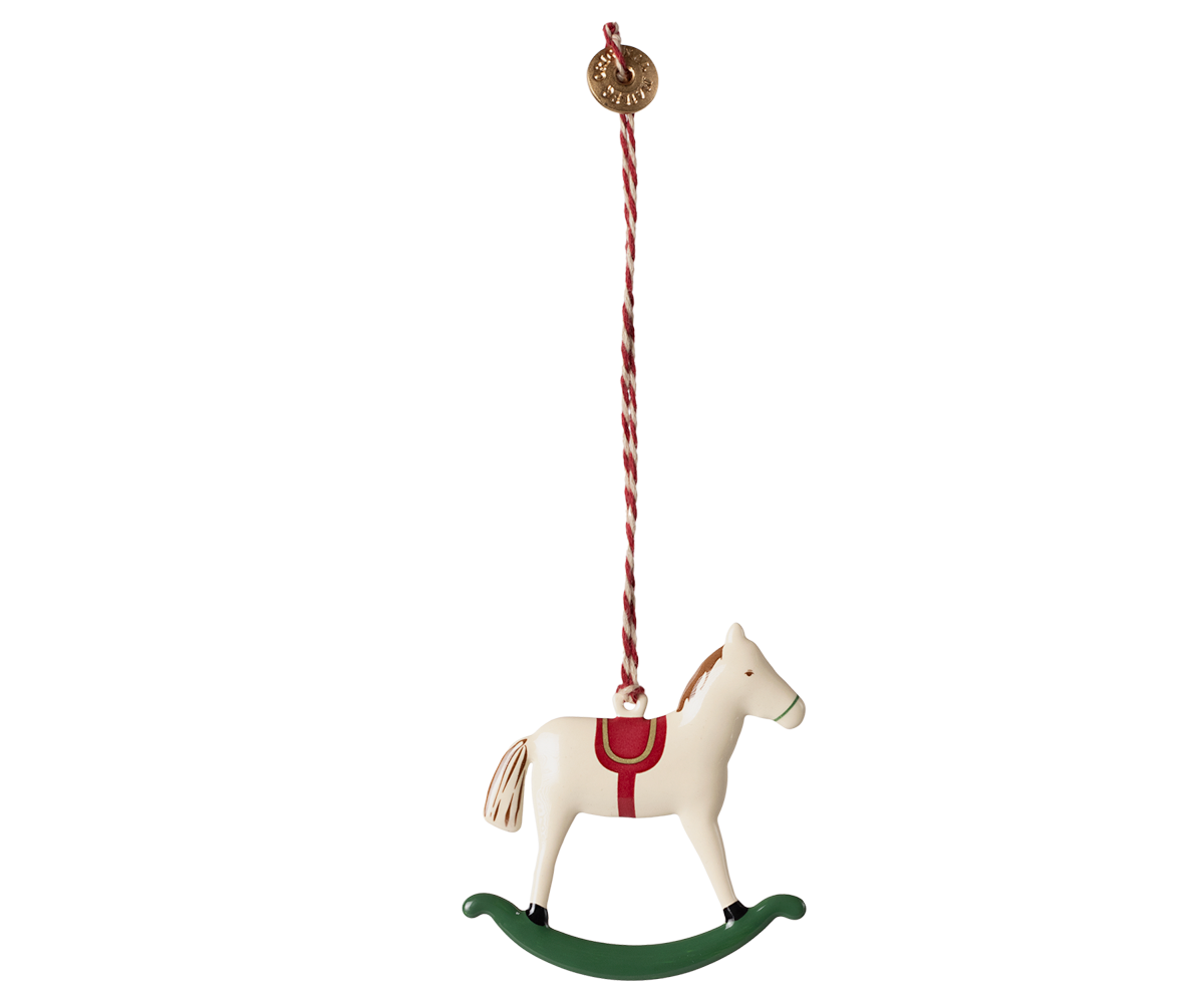 Ornament metalic pentru brad Rocking Horse Maileg