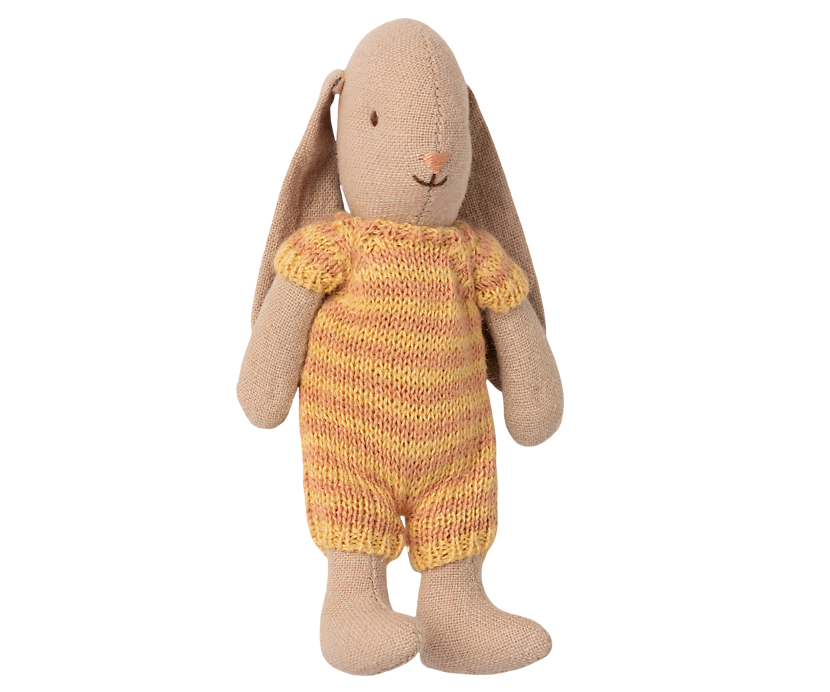 Jucarie textila Bunny Micro Maileg - Yellow/Dark Powder