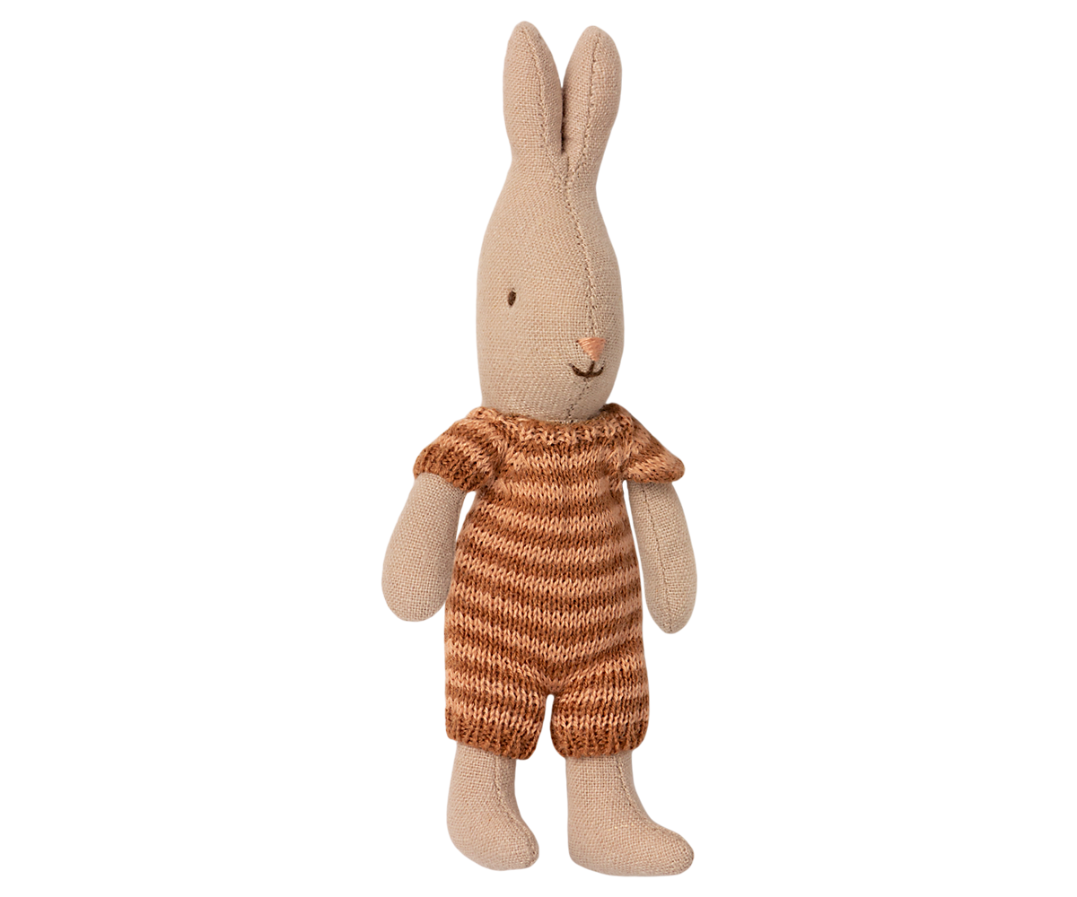 Jucarie textila Rabbit Micro Maileg - Marron/Dark Powder