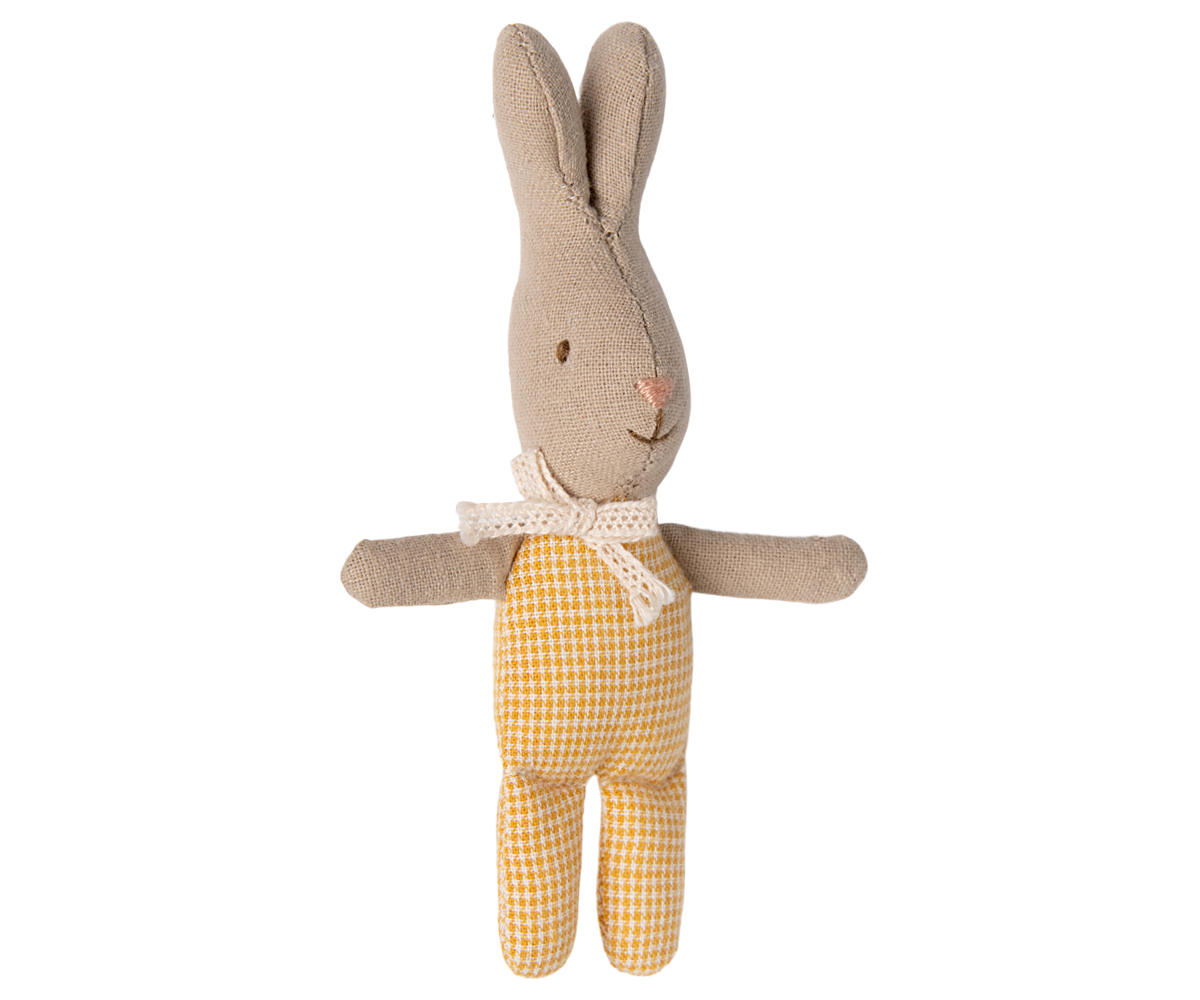 Jucarie textila Rabbit Maileg - Yellow Check