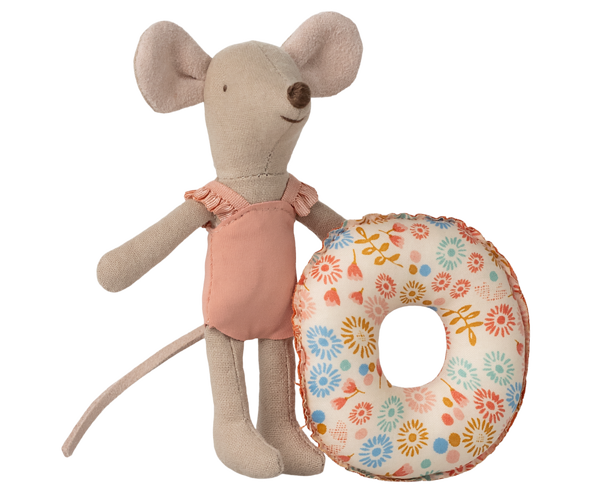 Jucarie textila Beach Mouse with Float Little Sister Maileg - Flower