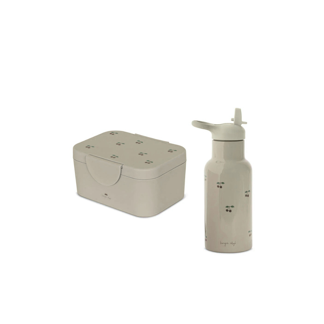 Set lunchbox si sticla Konges Slojd - Cherry Blush