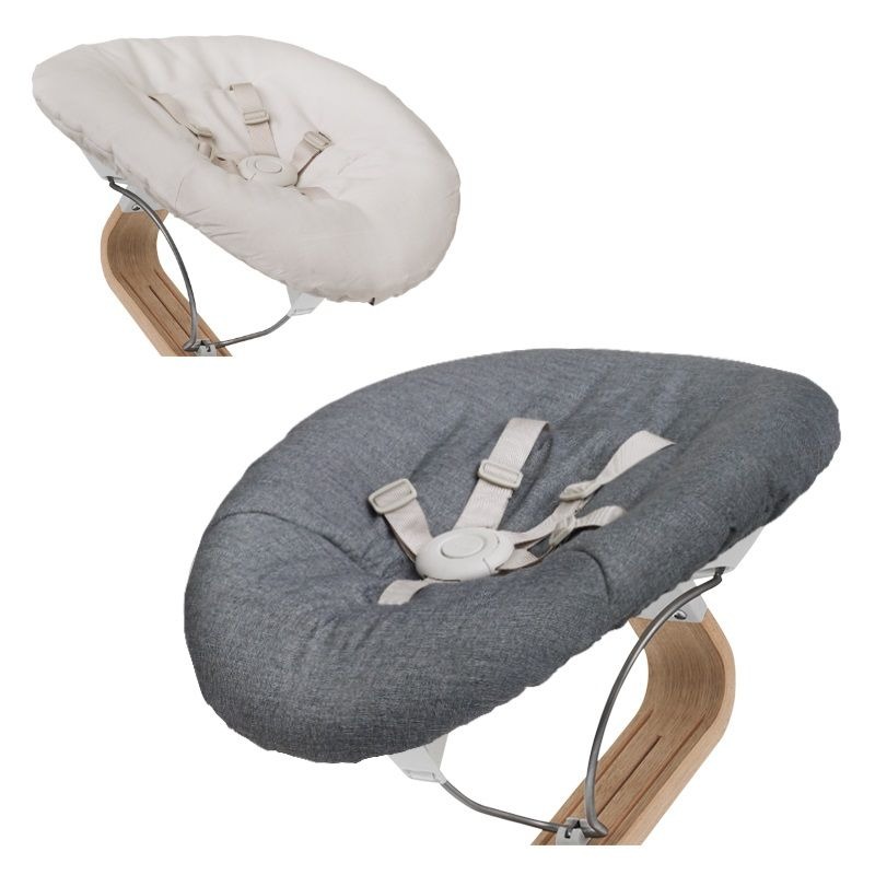 Accesoriu nou-nascut reversibil pentru scaunul de masa Nomi Stokke - White Plastic/Grey Sand