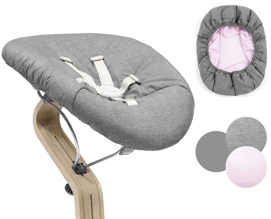 Accesoriu nou-nascut reversibil pentru scaunul de masa Nomi Stokke – Grey Plastic/Grey Pink