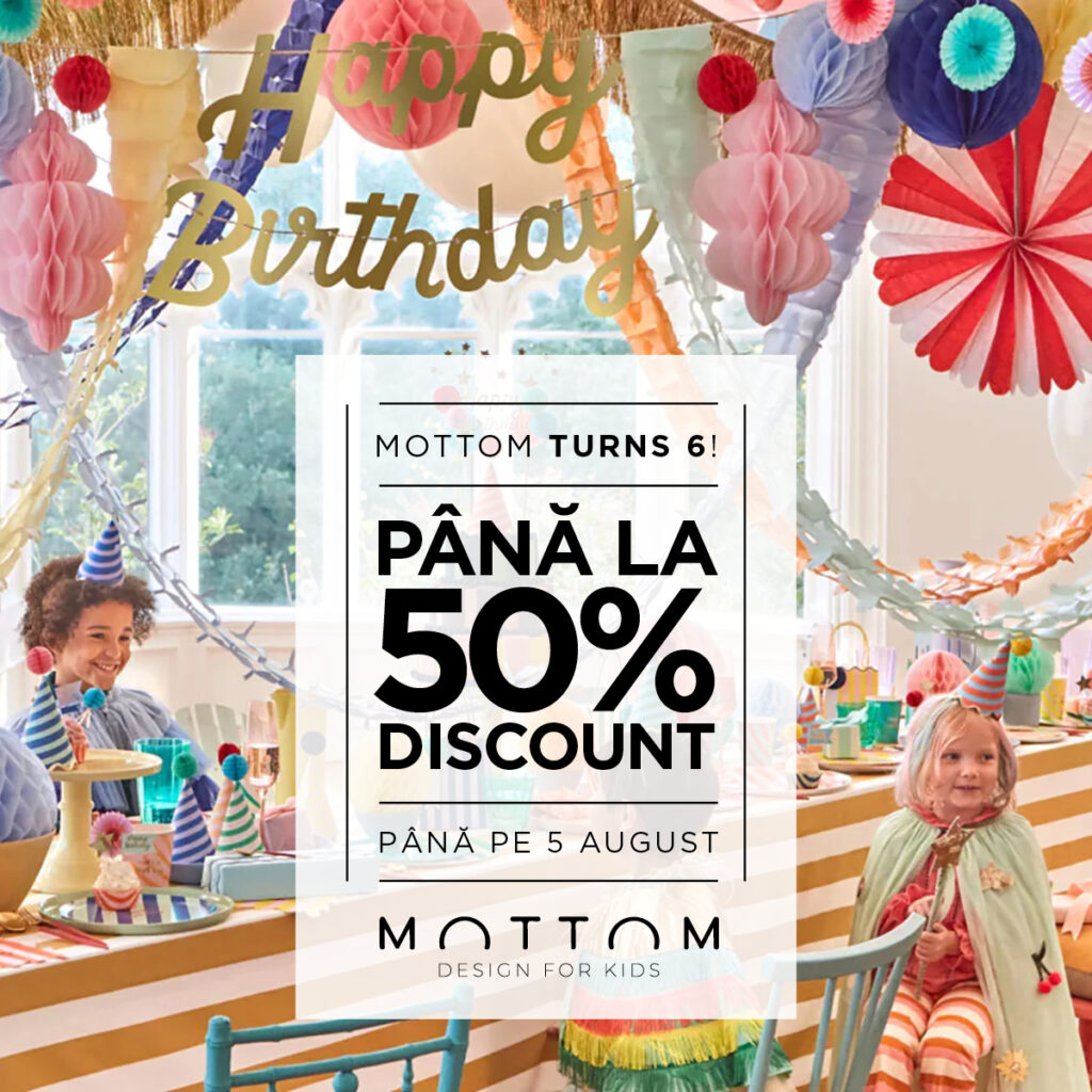 Mottom implineste 6 ani! Sarbatorim impreuna cu discounturi pana la 50%!