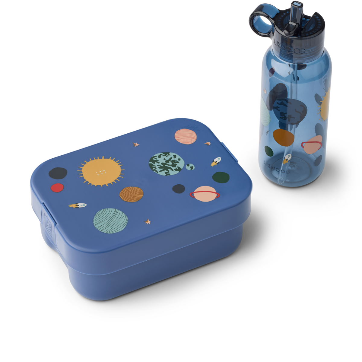 Set lunchbox si sticla Chelsey Liewood – Universe/Classic Navy