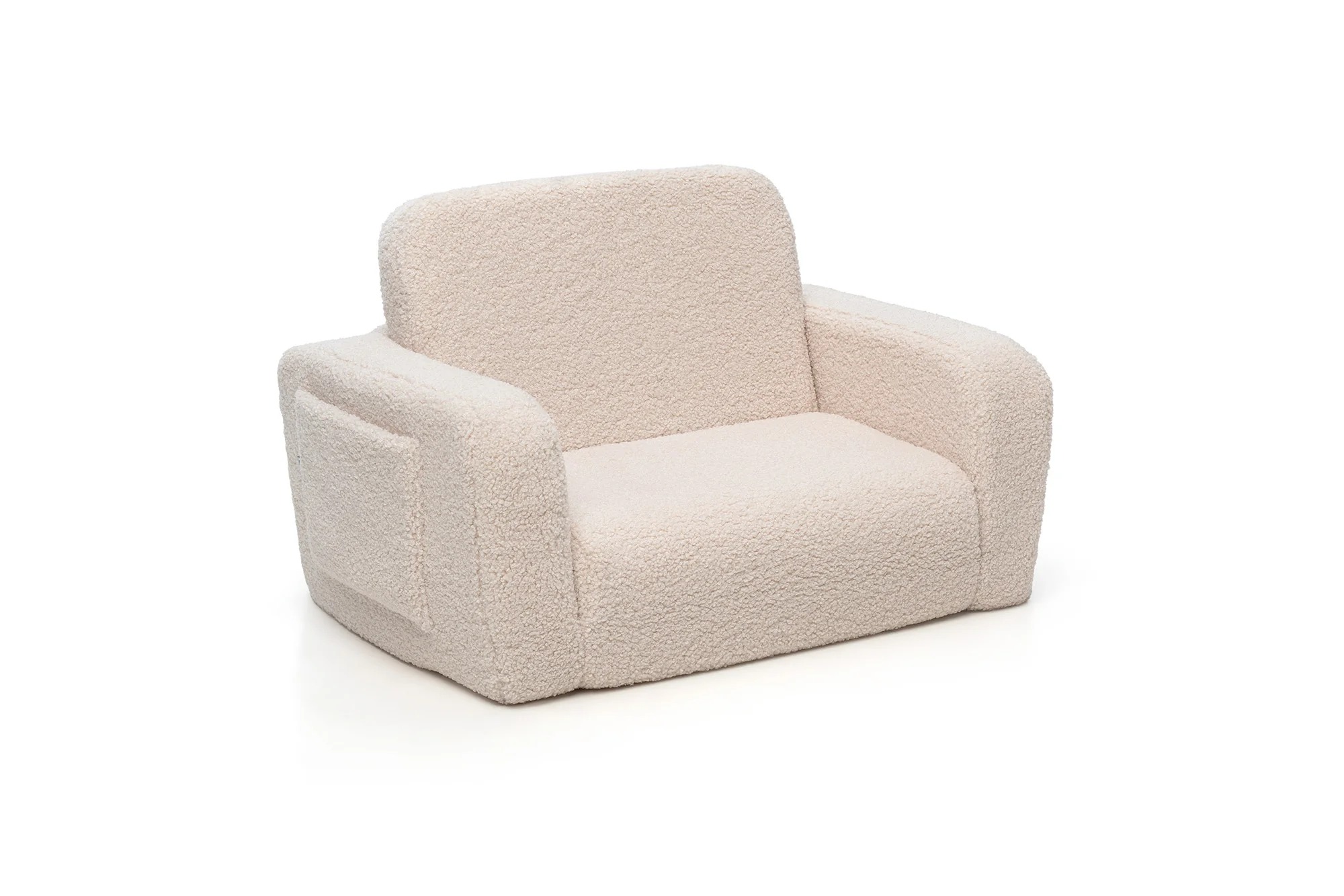 Fotoliu extensibil pentru copii Shappy Lumi Teddy – Soft Cream