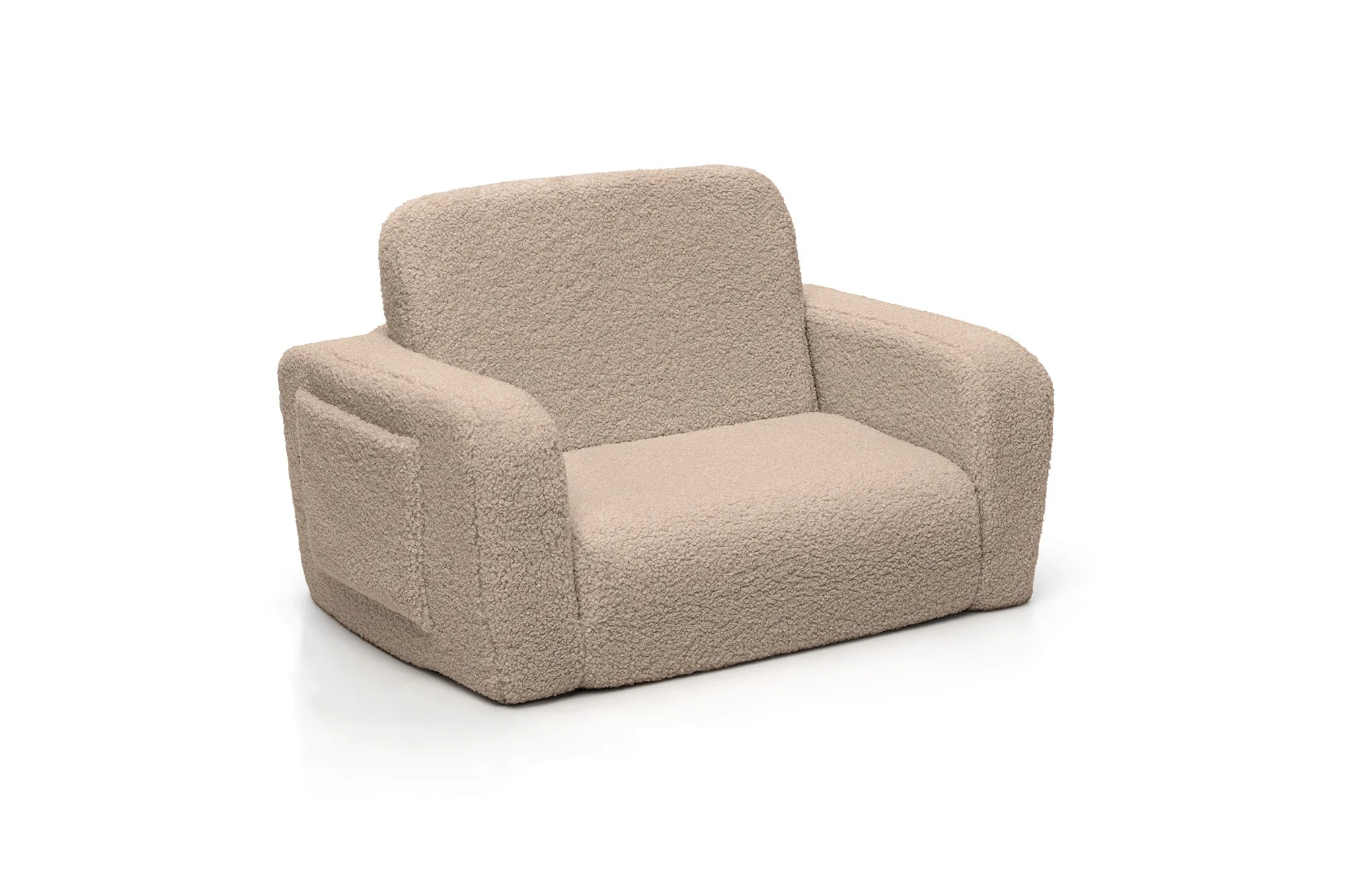 Fotoliu extensibil pentru copii Shappy Lumi Teddy – Light Beige