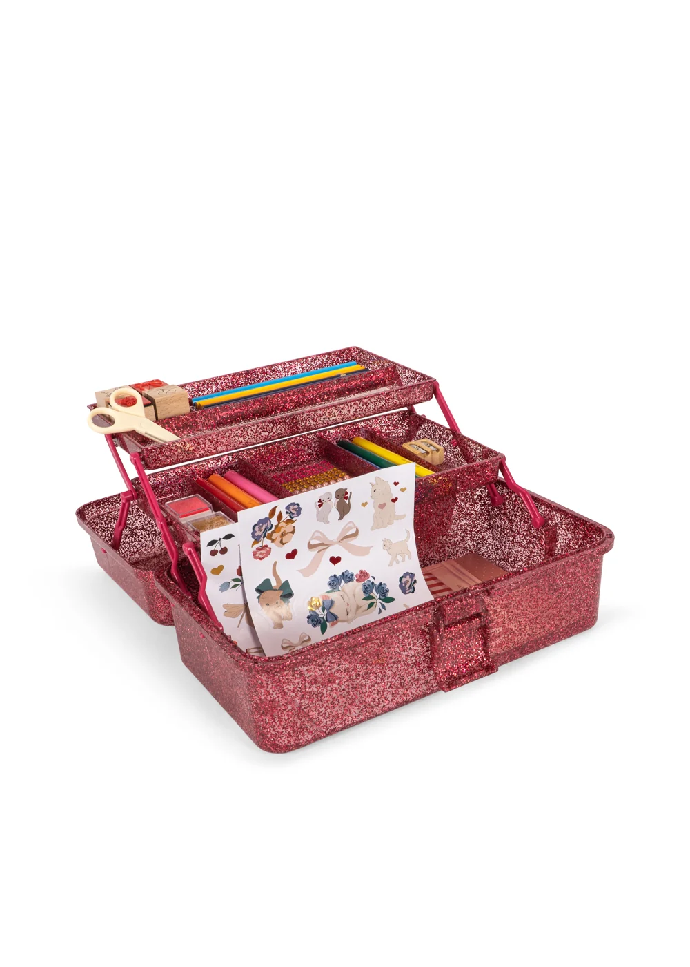 Set creativ cu organizator Konges Slojd – Glitter Rose