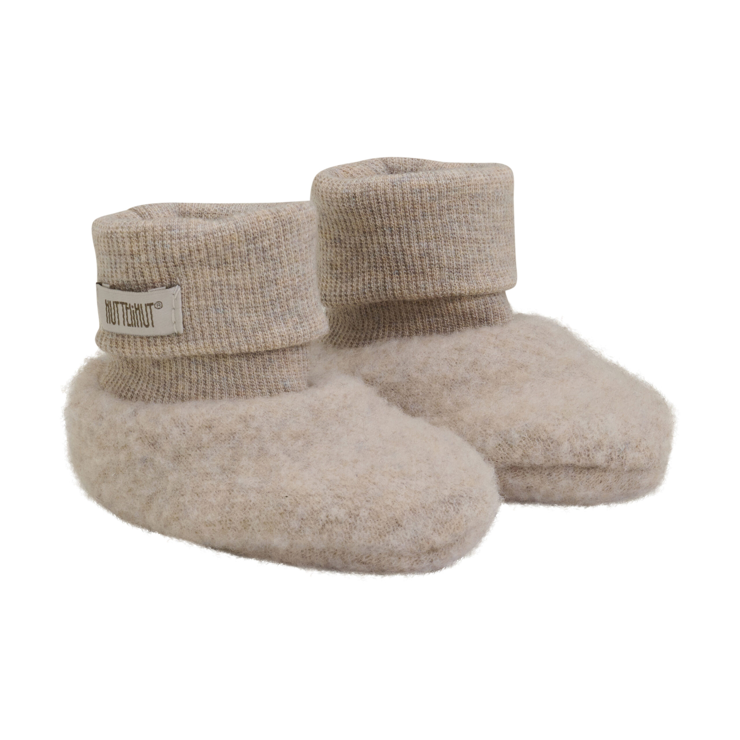 Botosei din lana fleece Huttelihut - Camel Melange