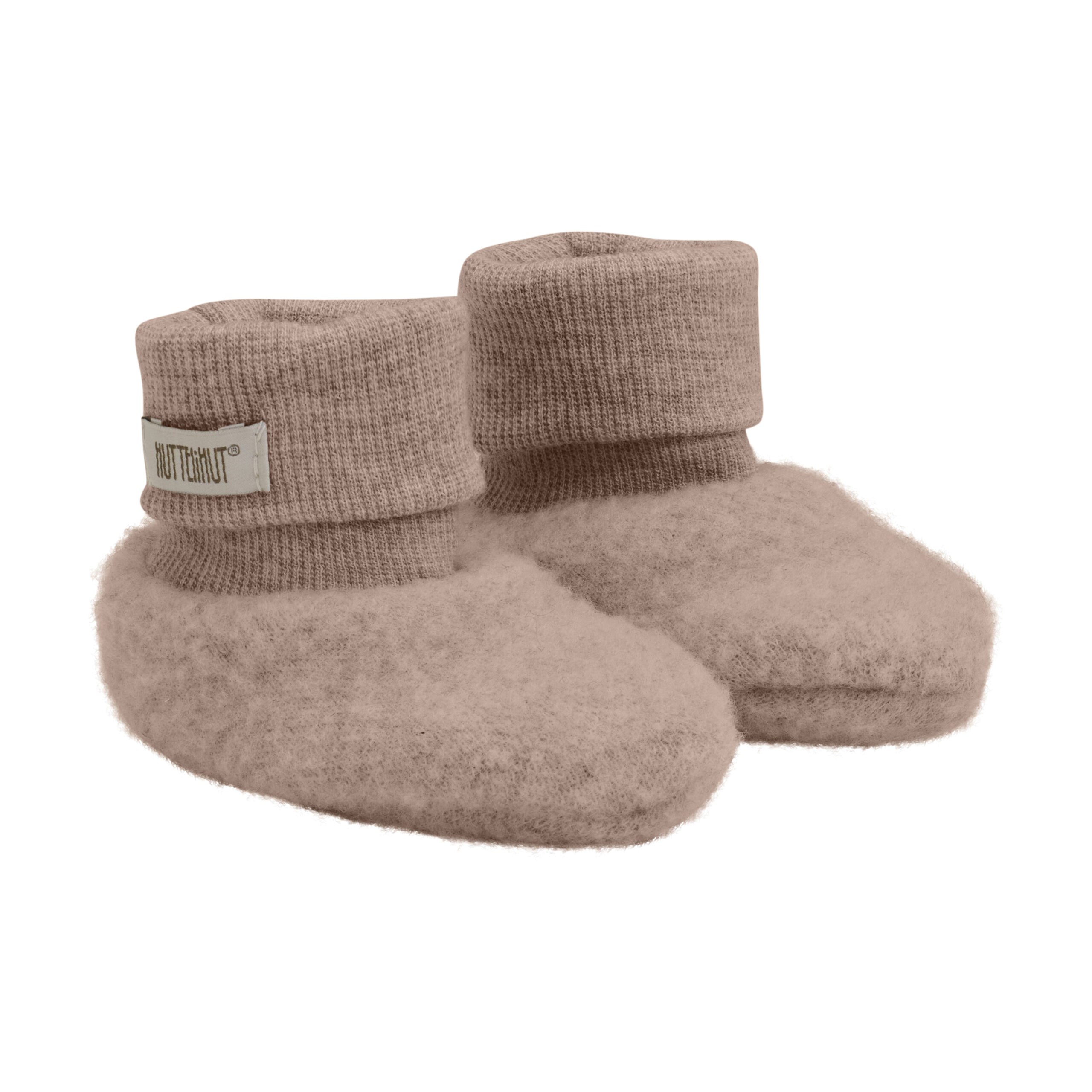 Botosei din lana fleece Huttelihut – Mahogany Rose