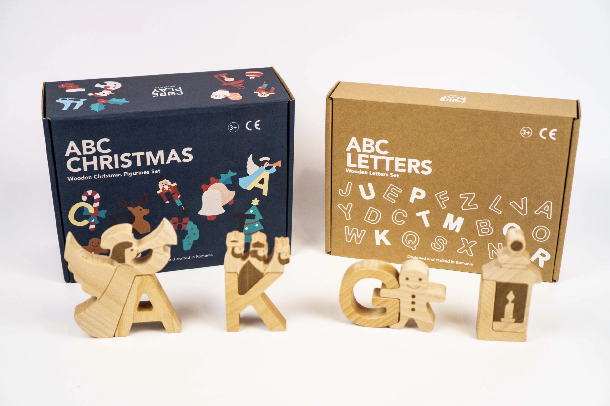 Set jucarii din lemn Pure Play – ABC Christmas
