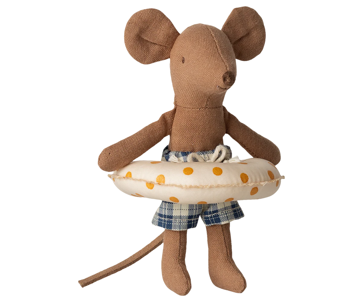 Jucarie textila Beach Mouse with Float Little Brother Maileg – Yellow Dots