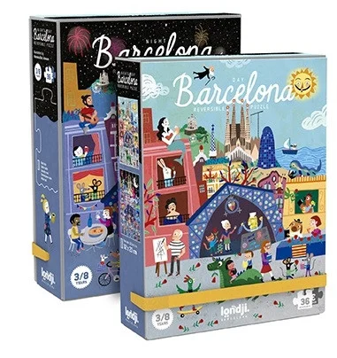 Puzzle reversibil Londji – Day And Night In Barcelona