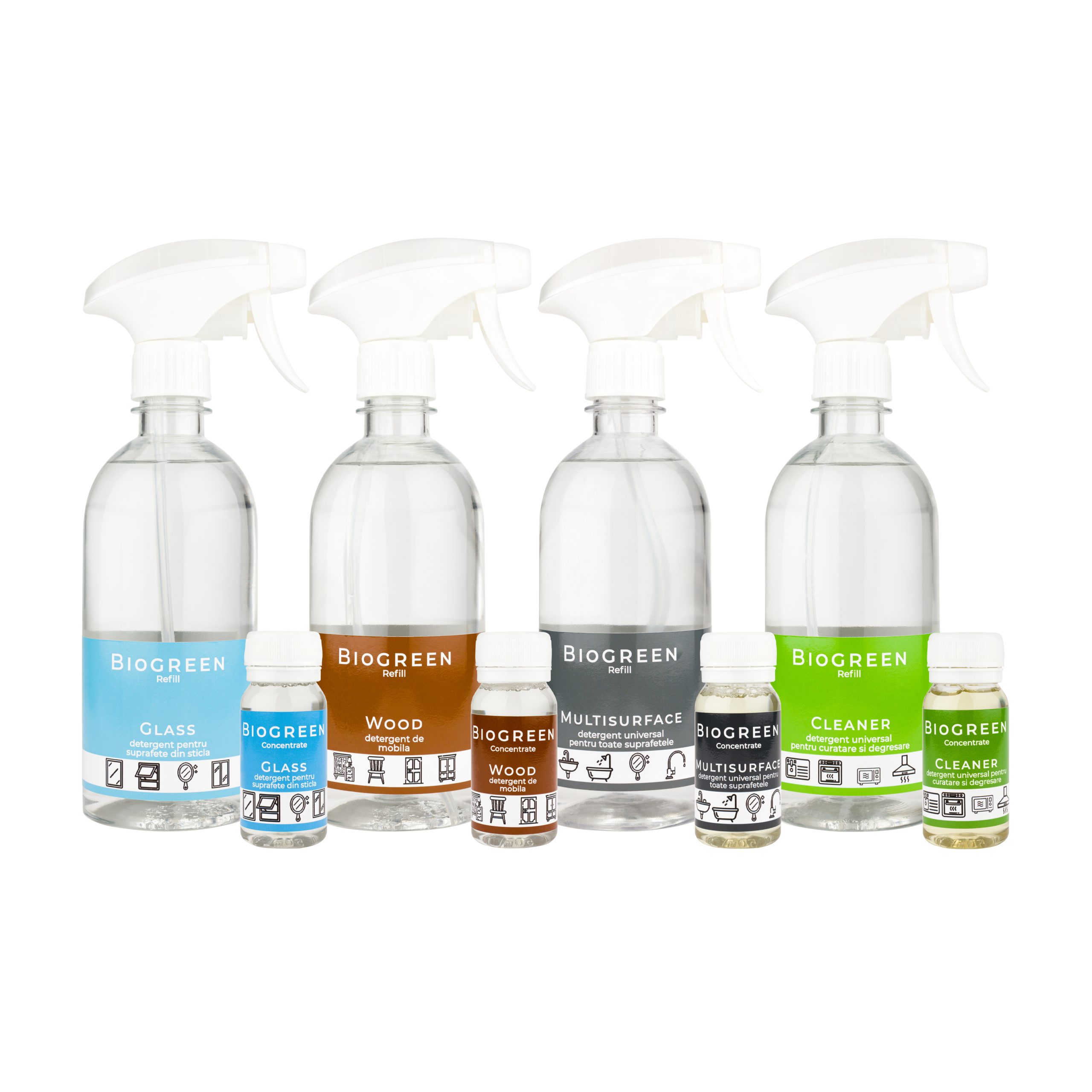 Set 4 detergenti Concentrated 50 ml Bio Green