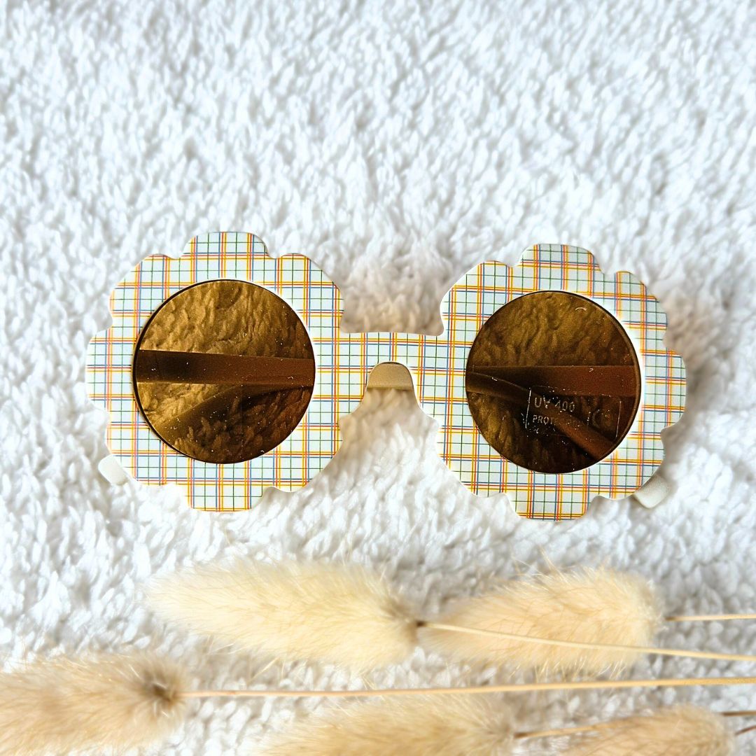 Ochelari de soare pentru copii UV400 Flower Rammelaartje - Checkered