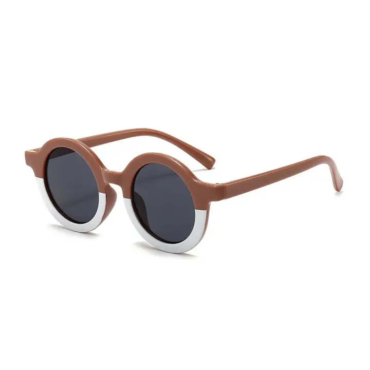 Ochelari de soare pentru copii UV400 Round Rammelaartje - Pink/White