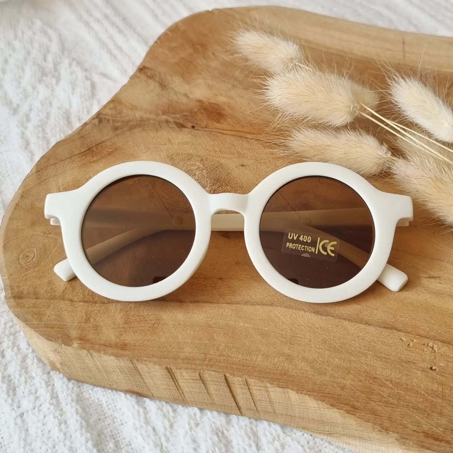 Ochelari de soare pentru copii 4 ani+ UV400 Round Raamelaartje - Beige