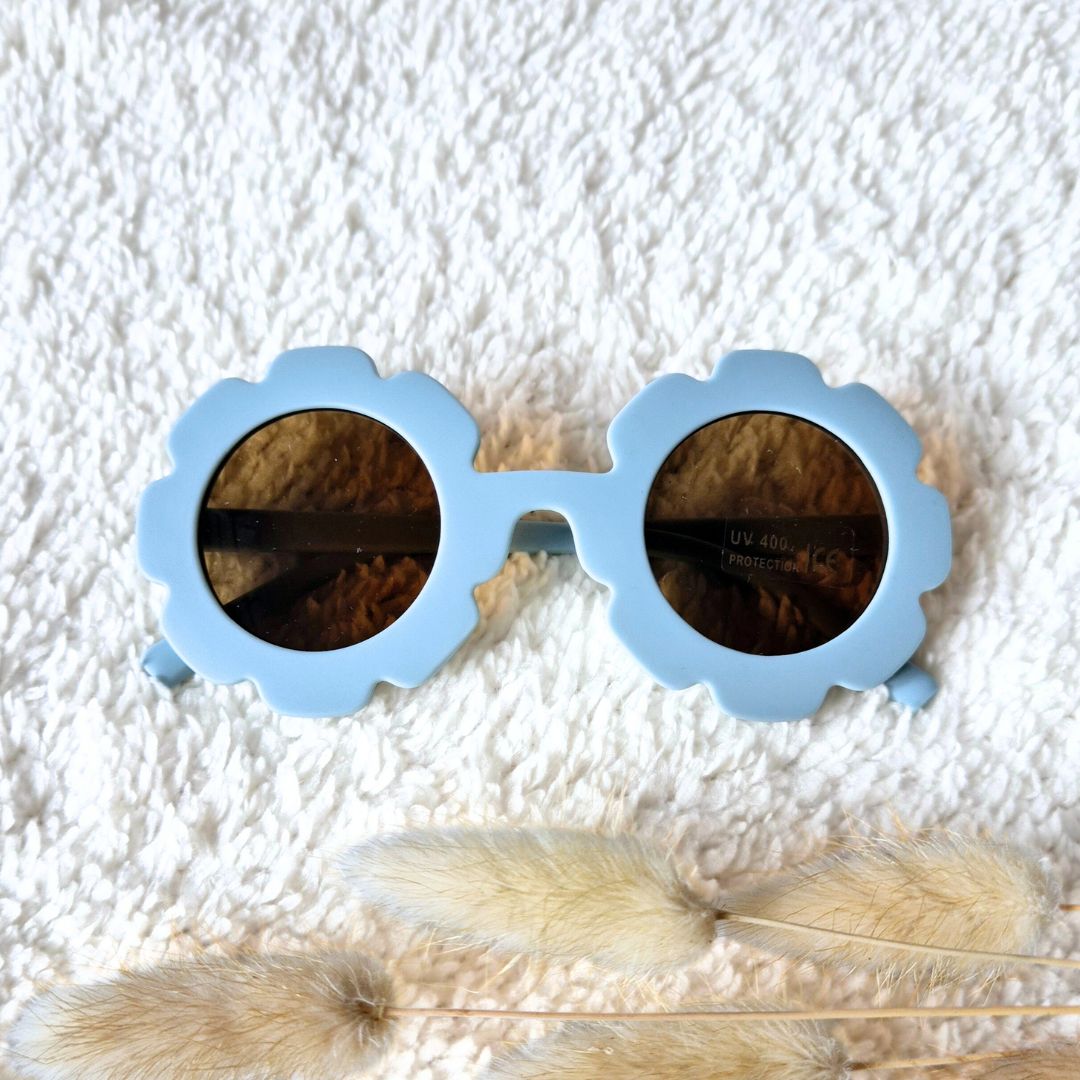 Ochelari de soare pentru copii UV400 Flower Rammelaartje - Soft Blue