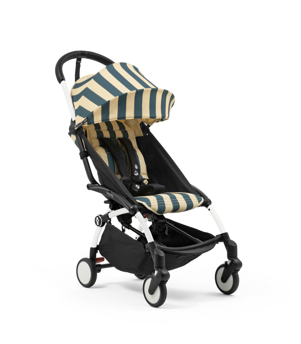 Carucior pentru copii Stokke® YOYO³ cadru alb 6 luni+ – Riviera Monaco