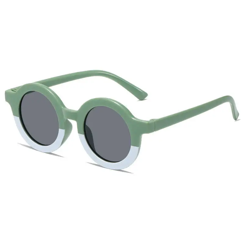 Ochelari de soare pentru copii UV400 Round Rammelaartje - Sage/White