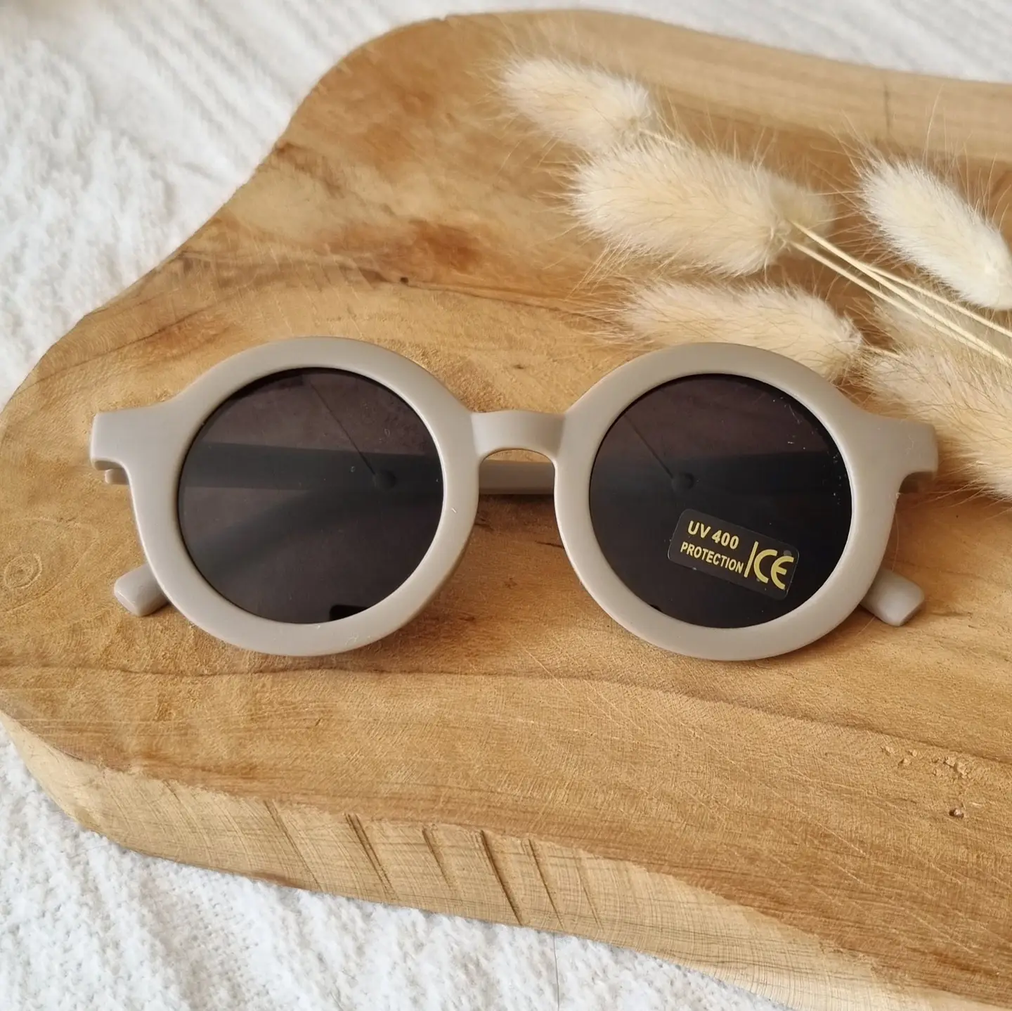 Ochelari de soare pentru copii 4 ani+ UV400 Round Raamelaartje - Taupe