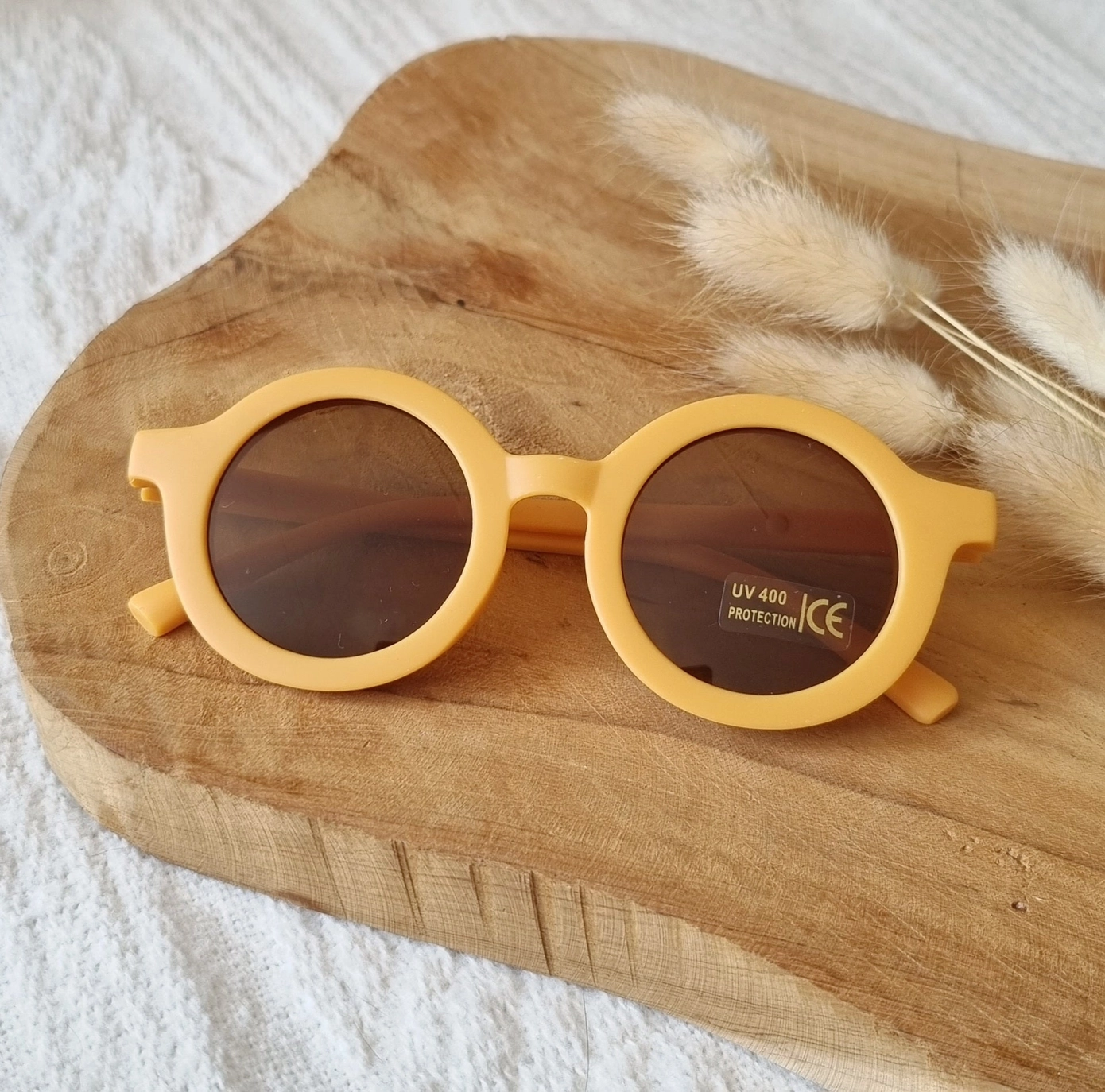 Ochelari de soare pentru copii 4 ani+ UV400 Round Raamelaartje - Yellow