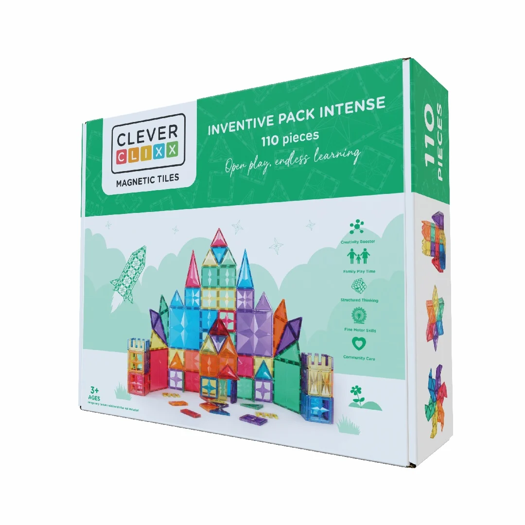 Set magnetic de construit CleverClixx - Inventiv 110 piese